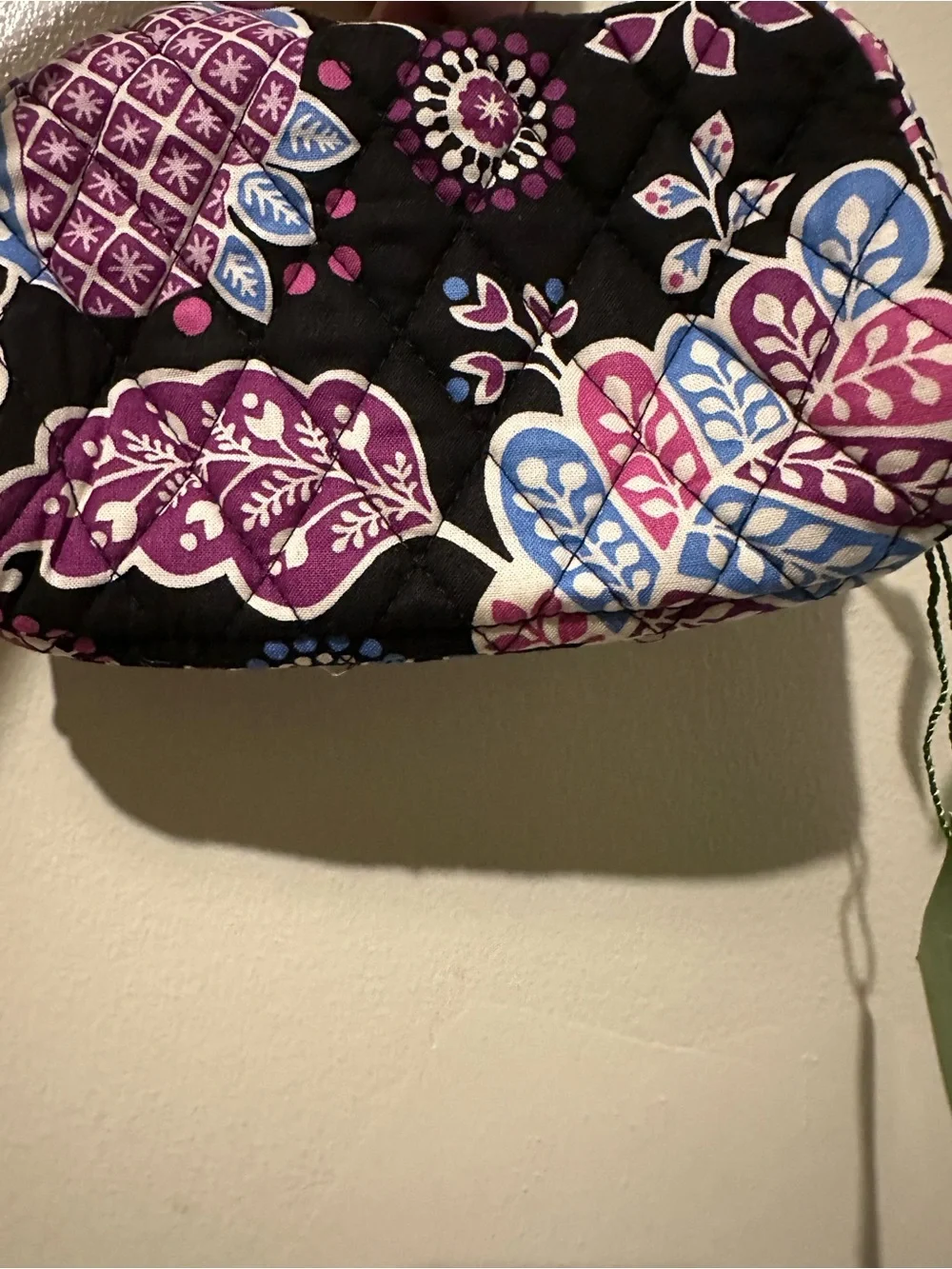 NWT Small Zip Cosmetic Pouch - Alpine Floral (Black). 5”H x 6.6”W.